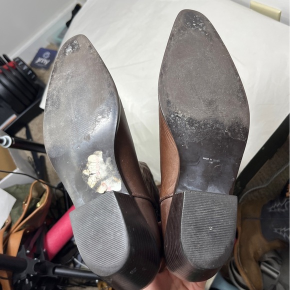 Womens sz 8M Matisse Chocolate Leather Point Toe Cowboy Western Pull Up Boots - Picture 13 of 14